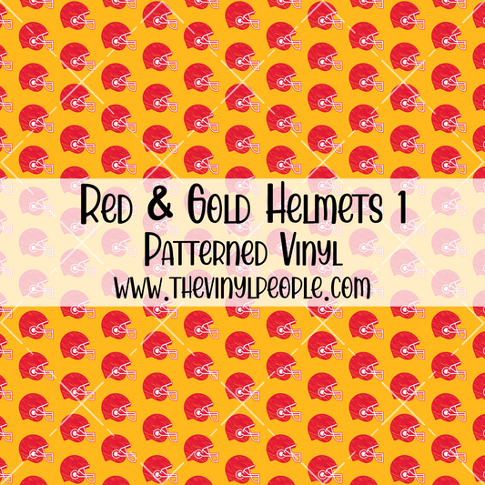 Red & Gold Helmets Patterned Vinyl