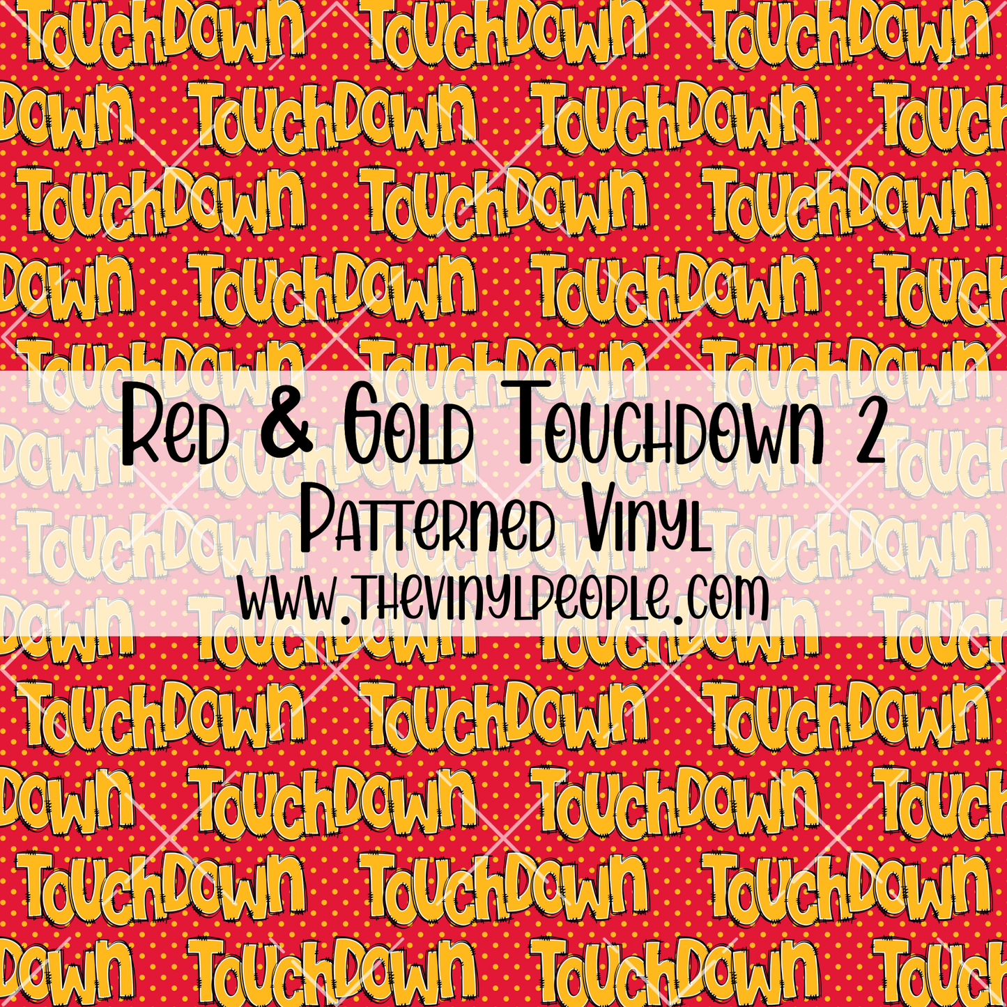 Red & Gold Touchdown Patterned Vinyl