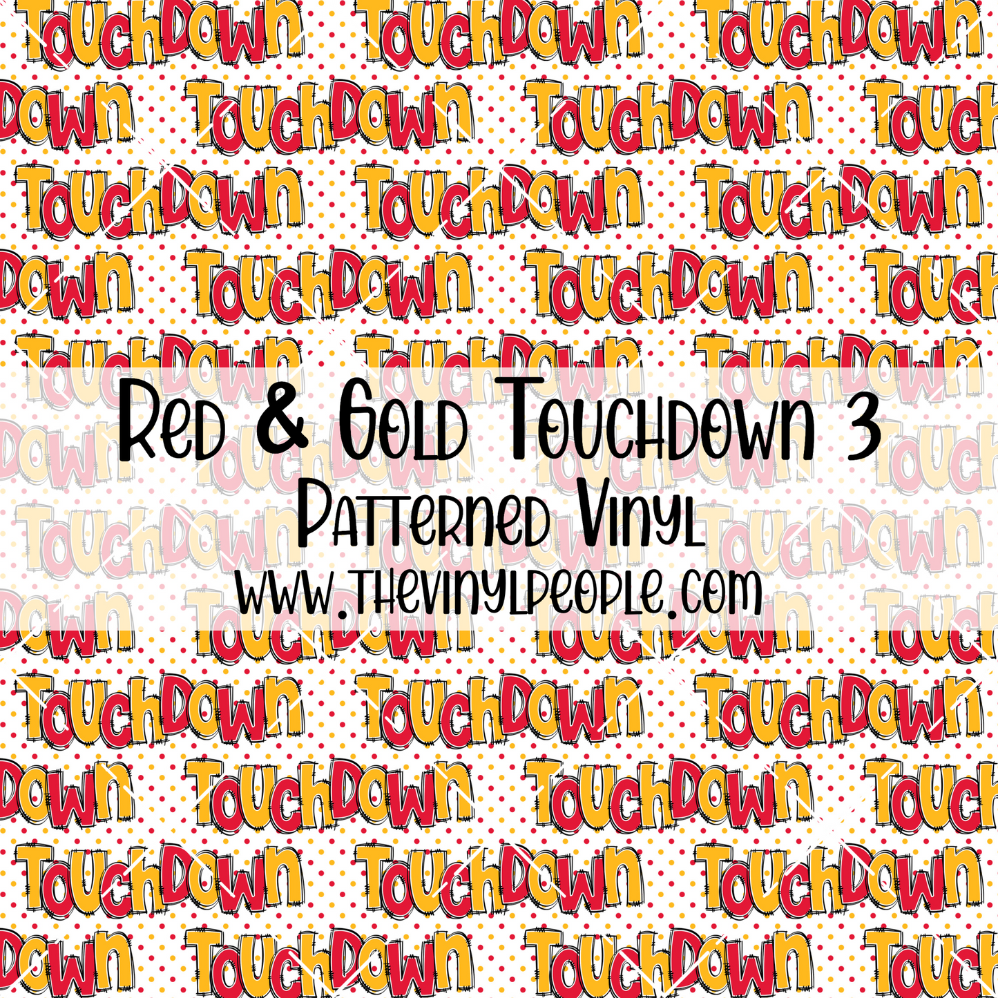 Red & Gold Touchdown Patterned Vinyl