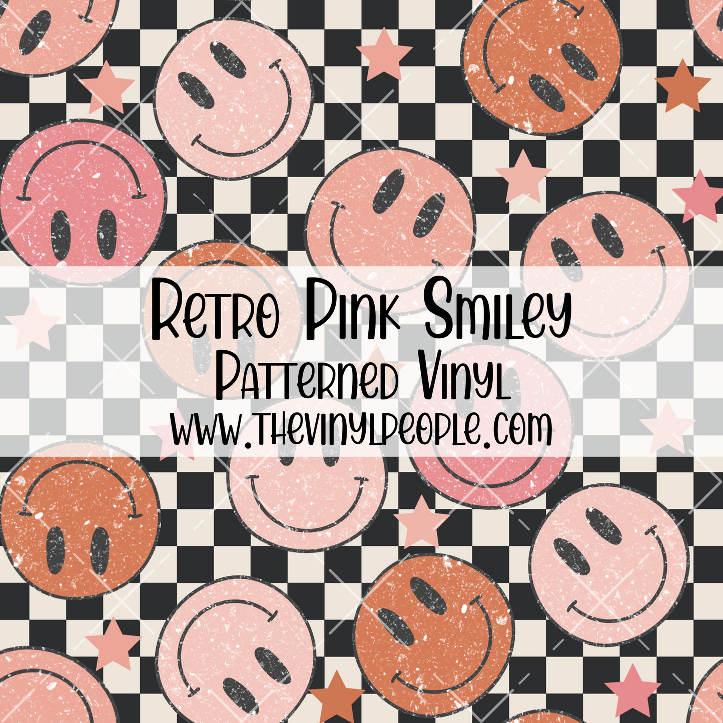 Retro Pink Smiley Patterned Vinyl