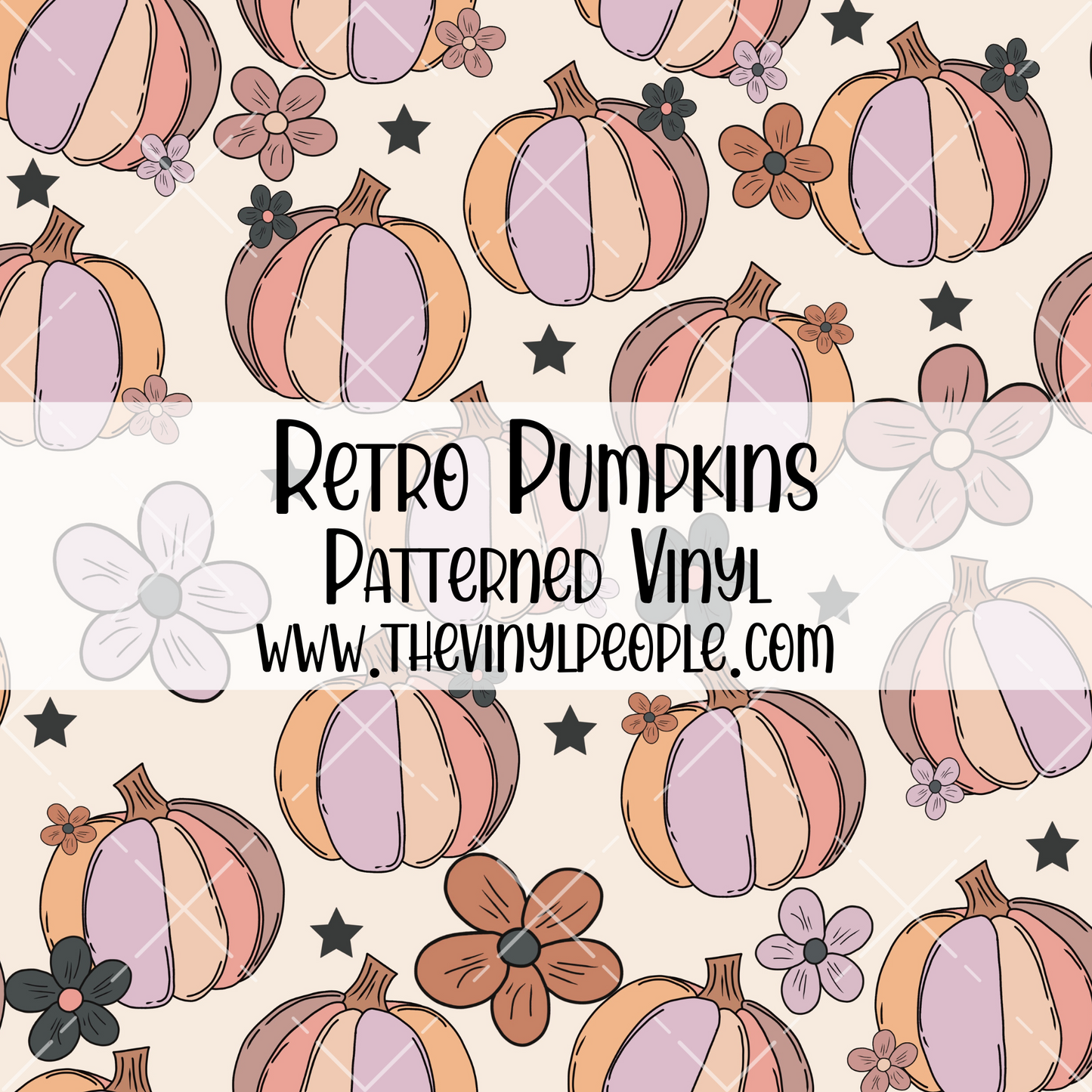 Retro Pumpkins Patterned Vinyl