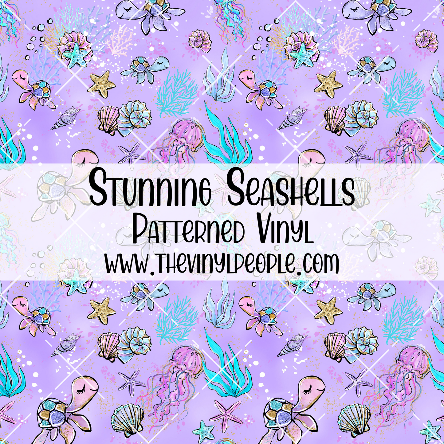 Sea Turtles & Shells Patterned Vinyl