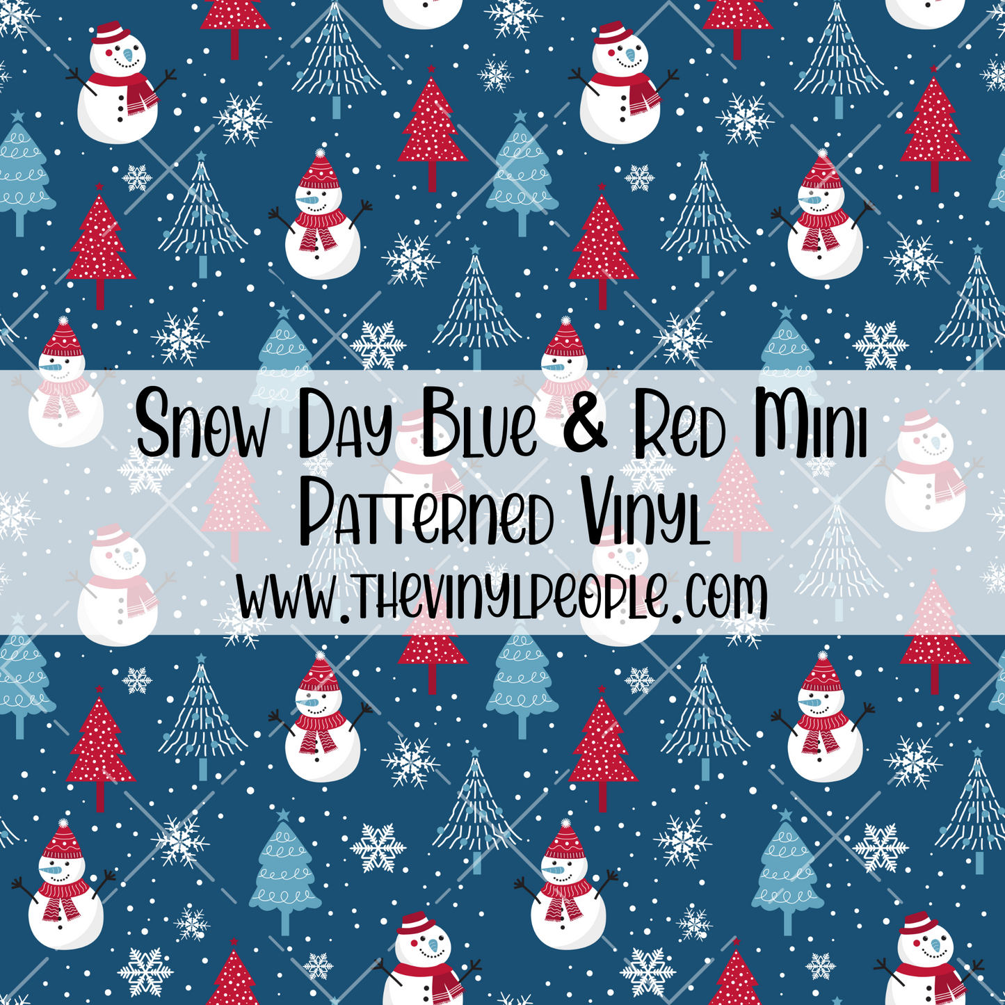 Snow Day Blue & Red Patterned Vinyl