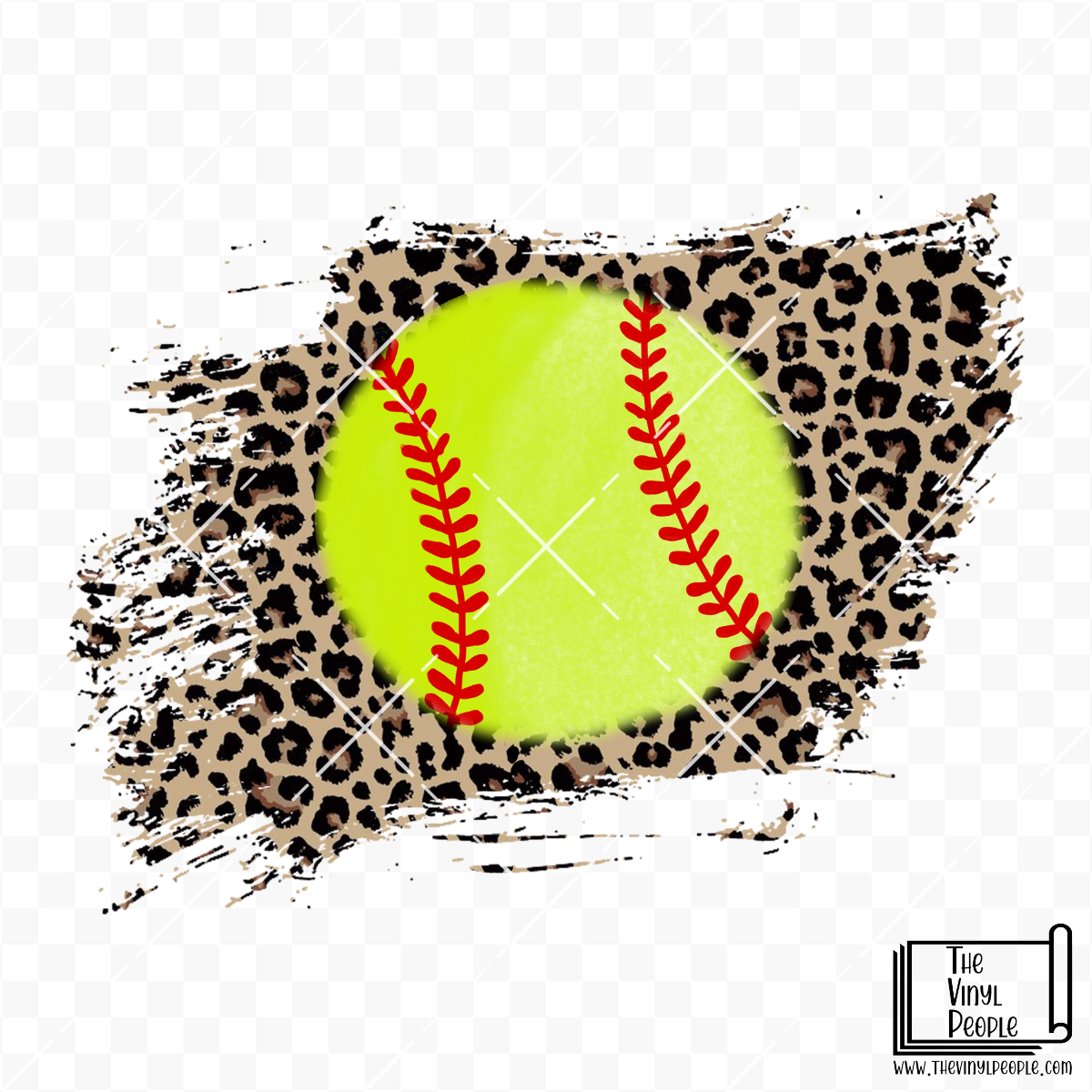 Softball Leopard Vinyl Decal