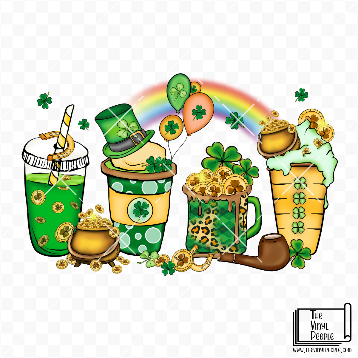 St. Patty's Day Drinks Vinyl Decal