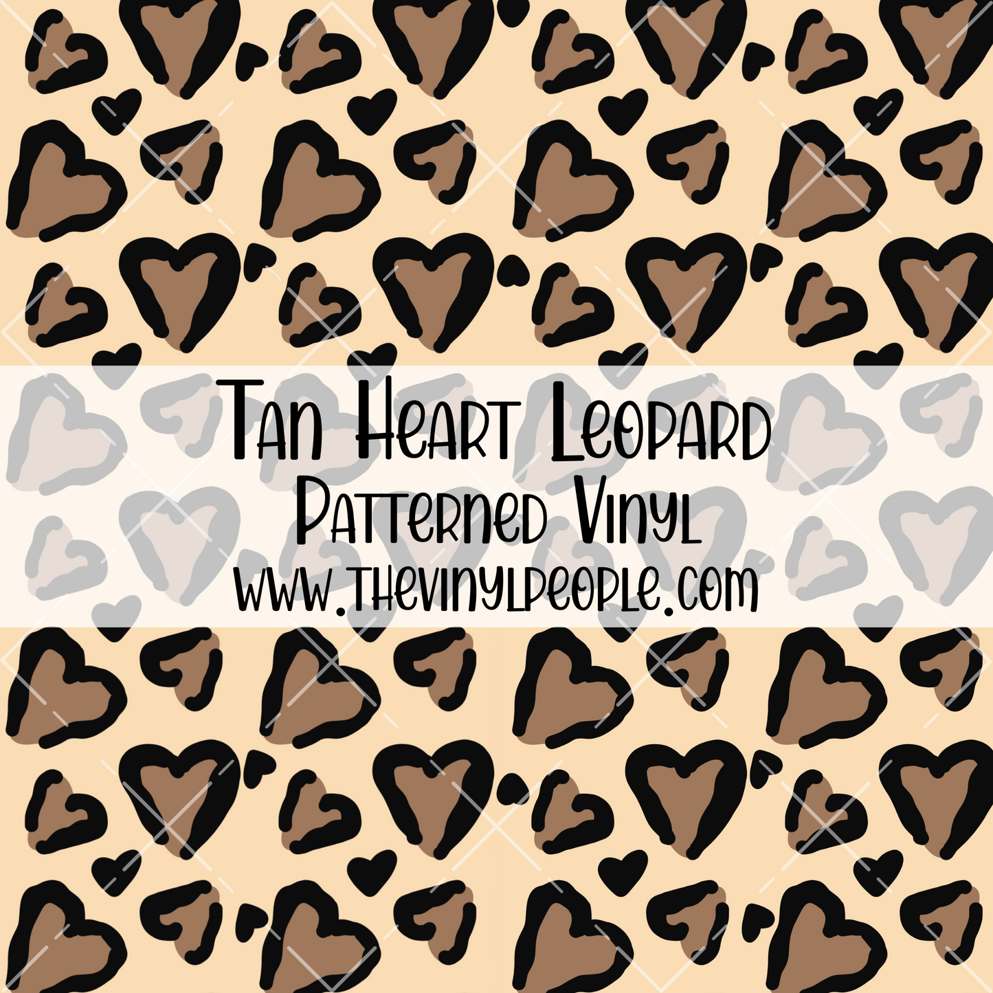 Tan Heart Leopard Patterned Vinyl