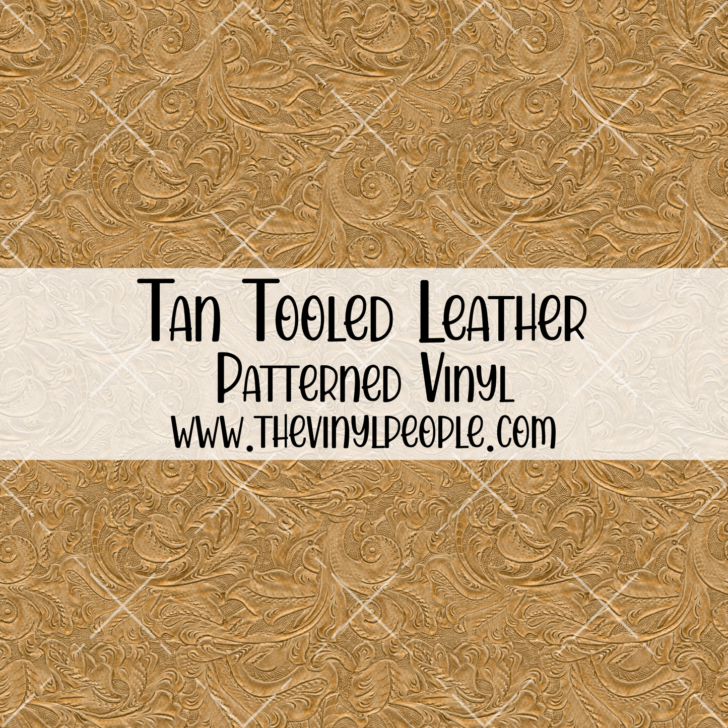 Tan Tooled Leather Patterned Vinyl