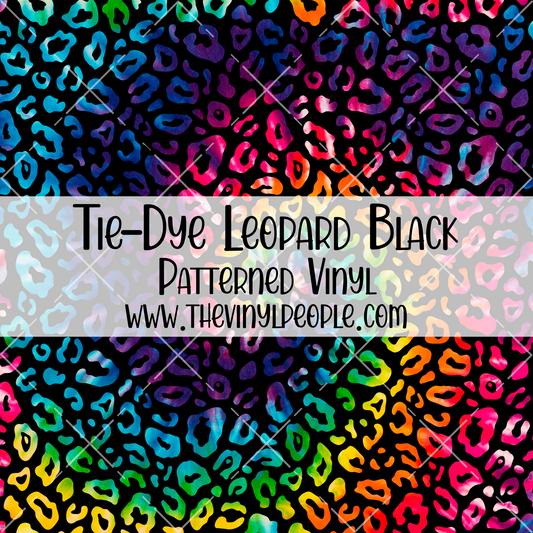 Tie-Dye Leopard Black Patterned Vinyl